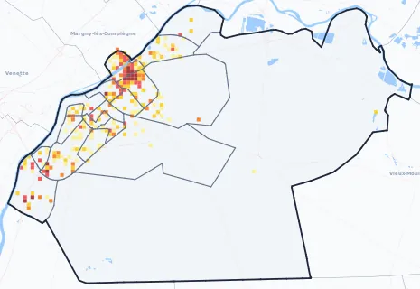 Carte des commerces de Compiègne