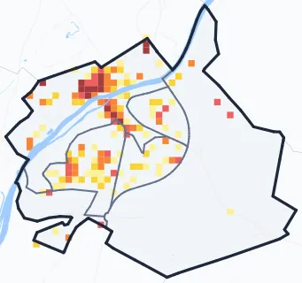 Carte des commerces de Creil
