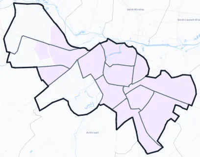 Carte de densité de population étudiante de Arras