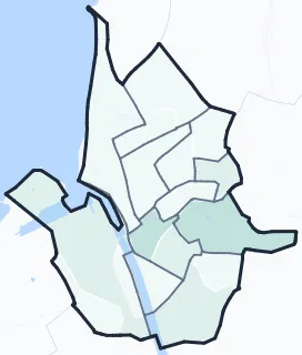 Carte de densité d'emploi (répartition estimée) de Boulogne-sur-Mer