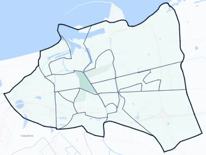Carte de densité d'emplois salariés estimés de Calais