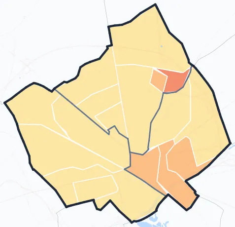 Carte de densité de population de Lens