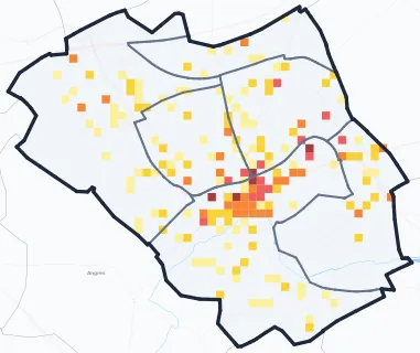 Carte des commerces de Liévin