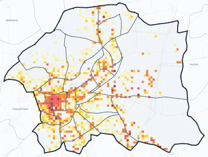 Carte des commerces de Clermont-Ferrand