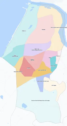 Carte des arrondissements et quartiers de Anglet