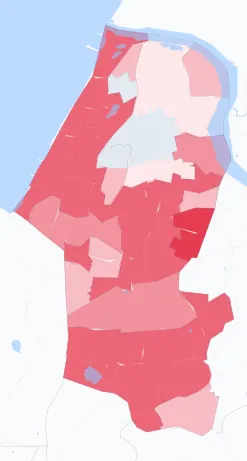 Carte de la valeur locative de référence de Anglet