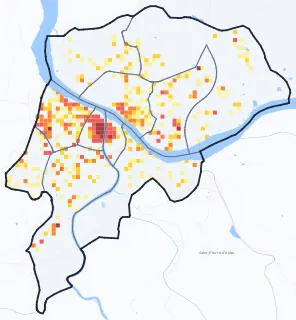 Carte des commerces de Bayonne