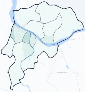 Carte de densité d'emplois salariés estimés de Bayonne