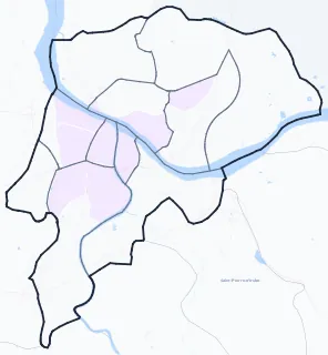 Carte de densité de population étudiante de Bayonne
