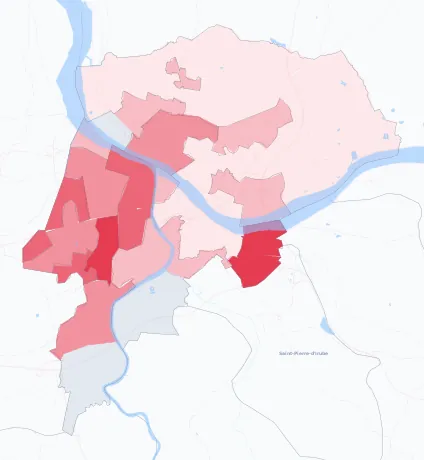 Carte de la valeur locative de référence de Bayonne