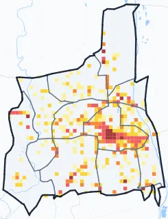 Carte des commerces de Tarbes