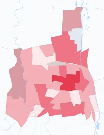 Carte de la valeur locative de référence de Tarbes