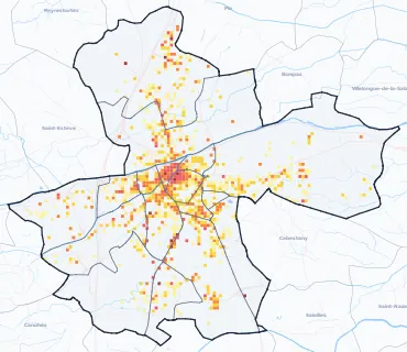 Carte des commerces de Perpignan