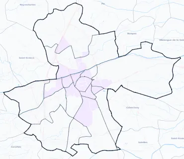 Carte de densité de population étudiante de Perpignan