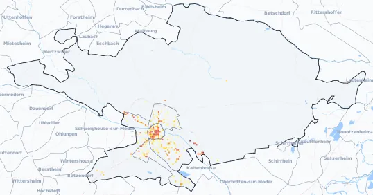 Carte des commerces de Haguenau