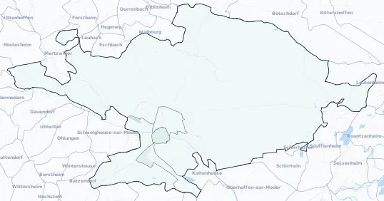 Carte de densité d'emplois salariés estimés de Haguenau