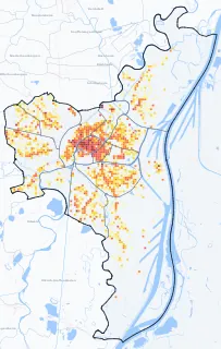 Carte des commerces de Strasbourg