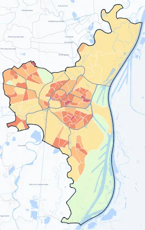 Carte de densité de population de Strasbourg