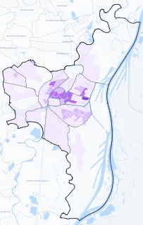 Carte de densité de population étudiante de Strasbourg