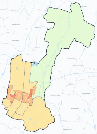 Carte de densité de population de Colmar