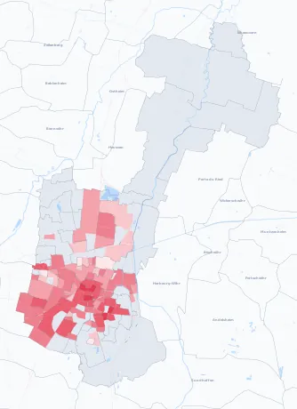 Carte de la valeur locative de référence de Colmar