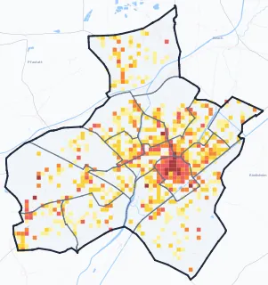 Carte des commerces de Mulhouse