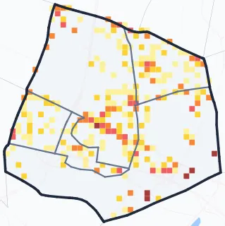 Carte des commerces de Bron