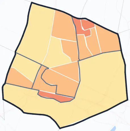 Carte de densité de population de Bron