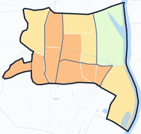 Carte de densité de population de Villefranche-sur-Saône