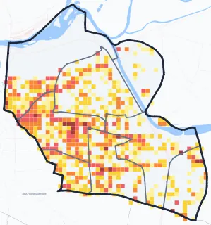 Carte des commerces de Villeurbanne
