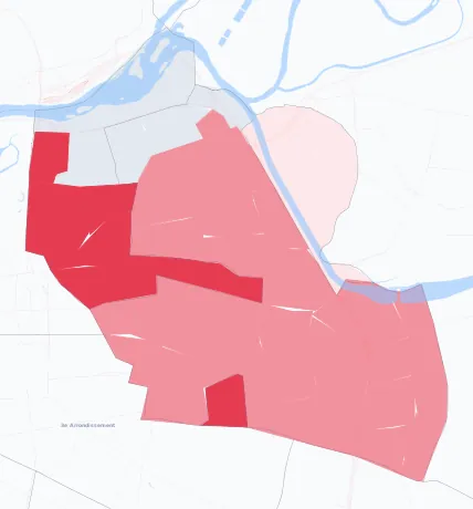 Carte de la valeur locative de référence de Villeurbanne