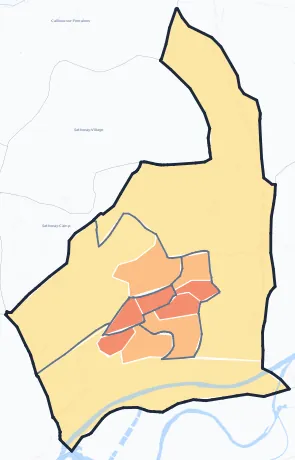 Carte de densité de population de Rillieux-la-Pape