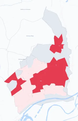 Carte de la valeur locative de référence de Rillieux-la-Pape