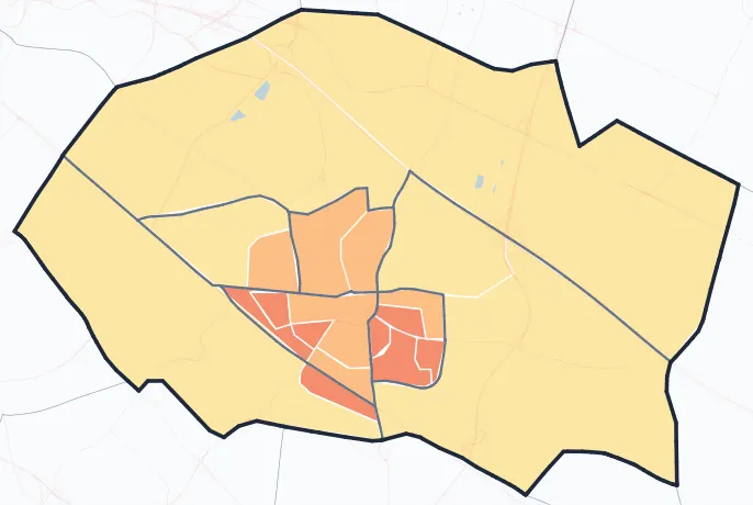 Carte de densité de population de Saint-Priest
