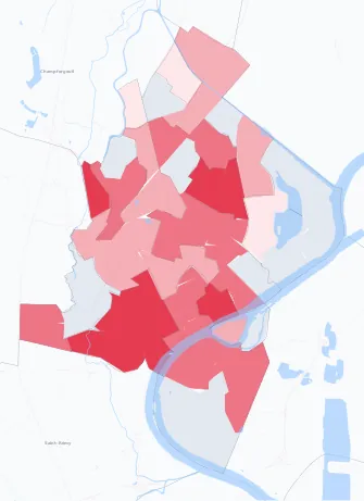 Carte de la valeur locative de référence de Chalon-sur-Saône