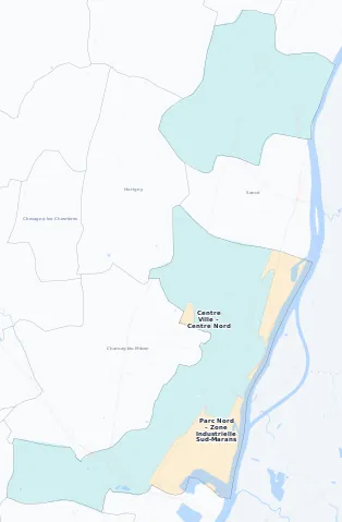 Carte des arrondissements et quartiers de Mâcon