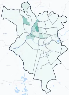 Carte de densité d'emploi (répartition estimée) de Le Mans