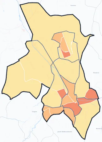 Carte de densité de population de Chambéry