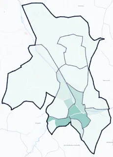 Carte de densité d'emplois salariés estimés de Chambéry