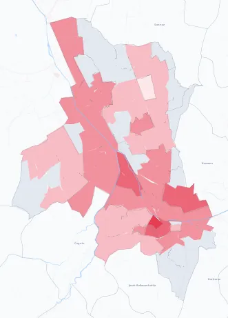 Carte de la valeur locative de référence de Chambéry