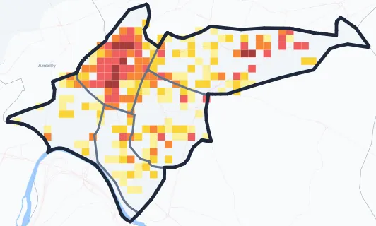 Carte des commerces de Annemasse