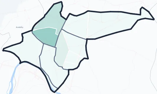 Carte de densité d'emplois salariés estimés de Annemasse