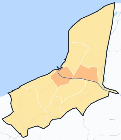 Carte de densité de population de Thonon-les-Bains