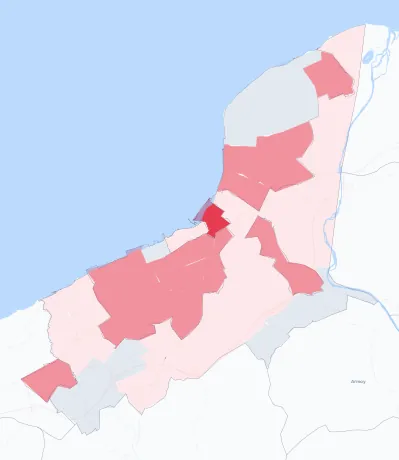 Carte de la valeur locative de référence de Thonon-les-Bains