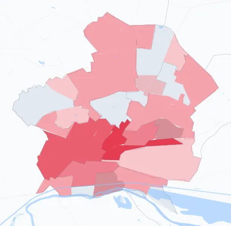 Carte de la valeur locative de référence de Chelles