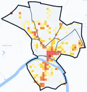 Carte des commerces de Melun