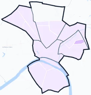 Carte de densité de population étudiante de Melun