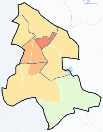Carte de densité de population de Pontault-Combault