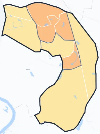 Carte de densité de population de Savigny-le-Temple
