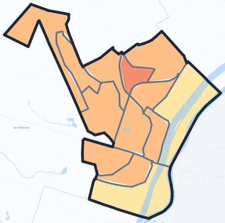 Carte de densité de population de Chatou